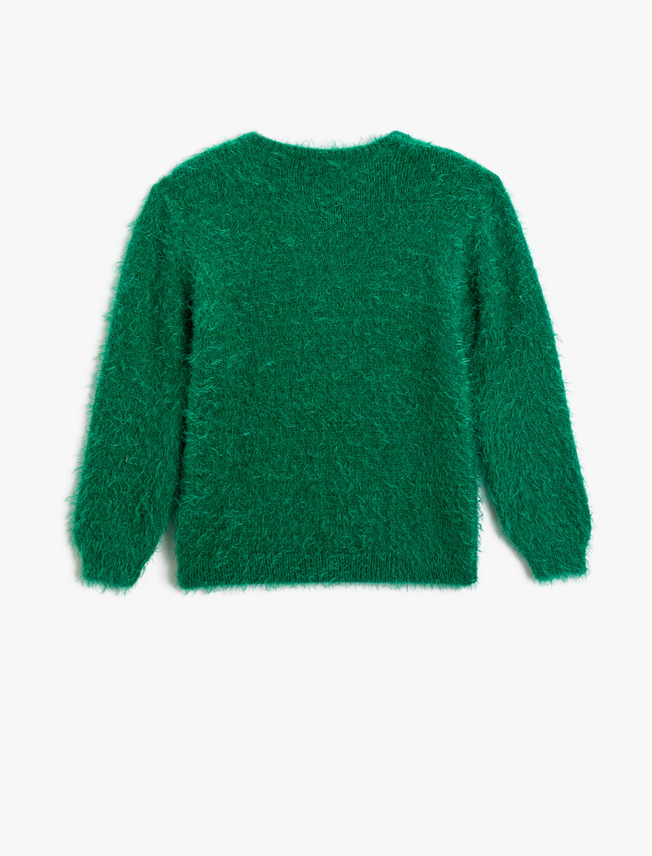  Kız Çocuk Peluş Kazak Pul-Payet İşlemeli Bisiklet Yaka Uzun Kollu