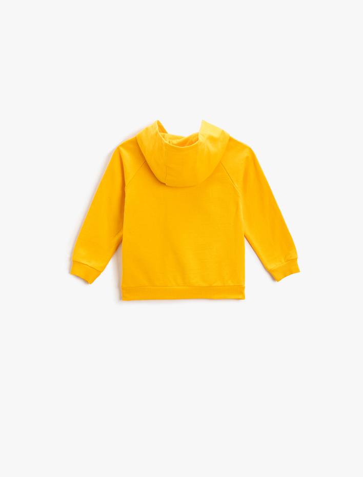 Erkek Bebek Kapüşonlu Sweatshirt Kaplan Baskılı Uzun Kollu