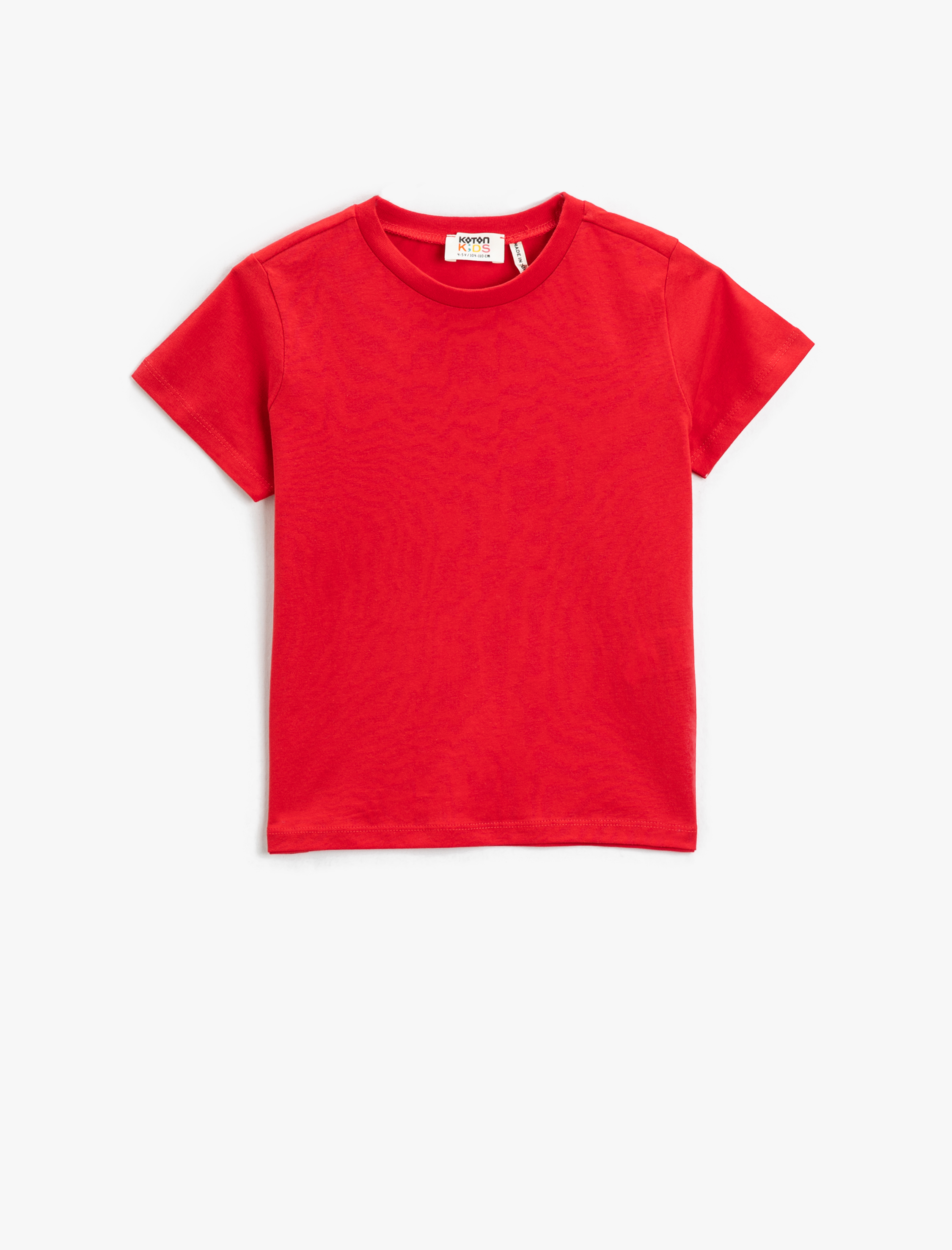  Erkek Çocuk Basic Kısa Kollu Tişört Bisiklet Yaka Pamuklu