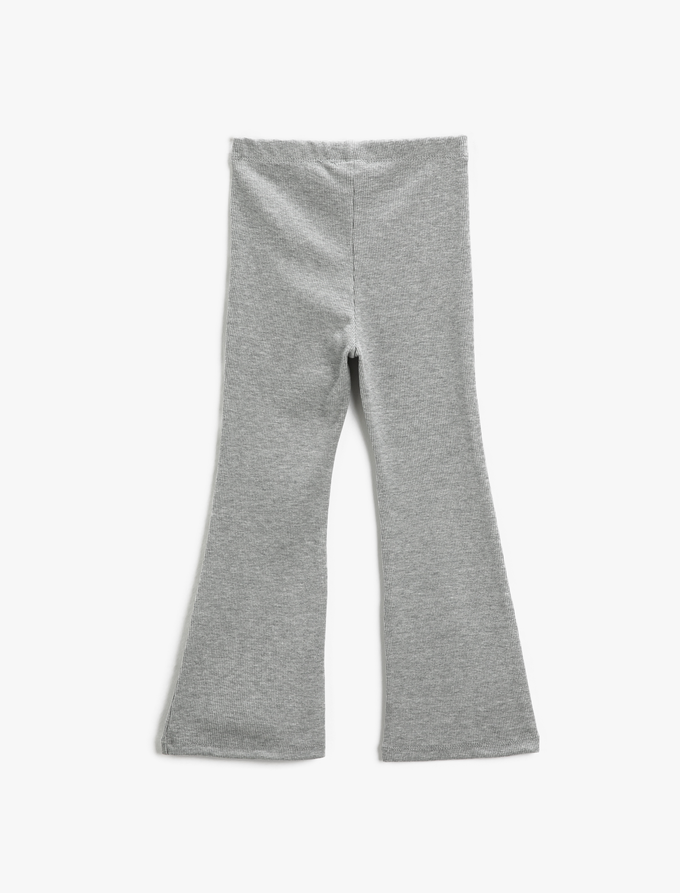  Kız Çocuk Basic İspanyol Paça Pantolon Ribanalı Beli Lastikli