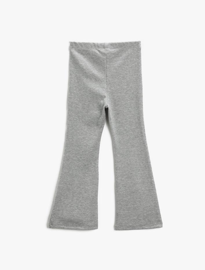 Kız Çocuk Basic İspanyol Paça Pantolon Ribanalı Beli Lastikli