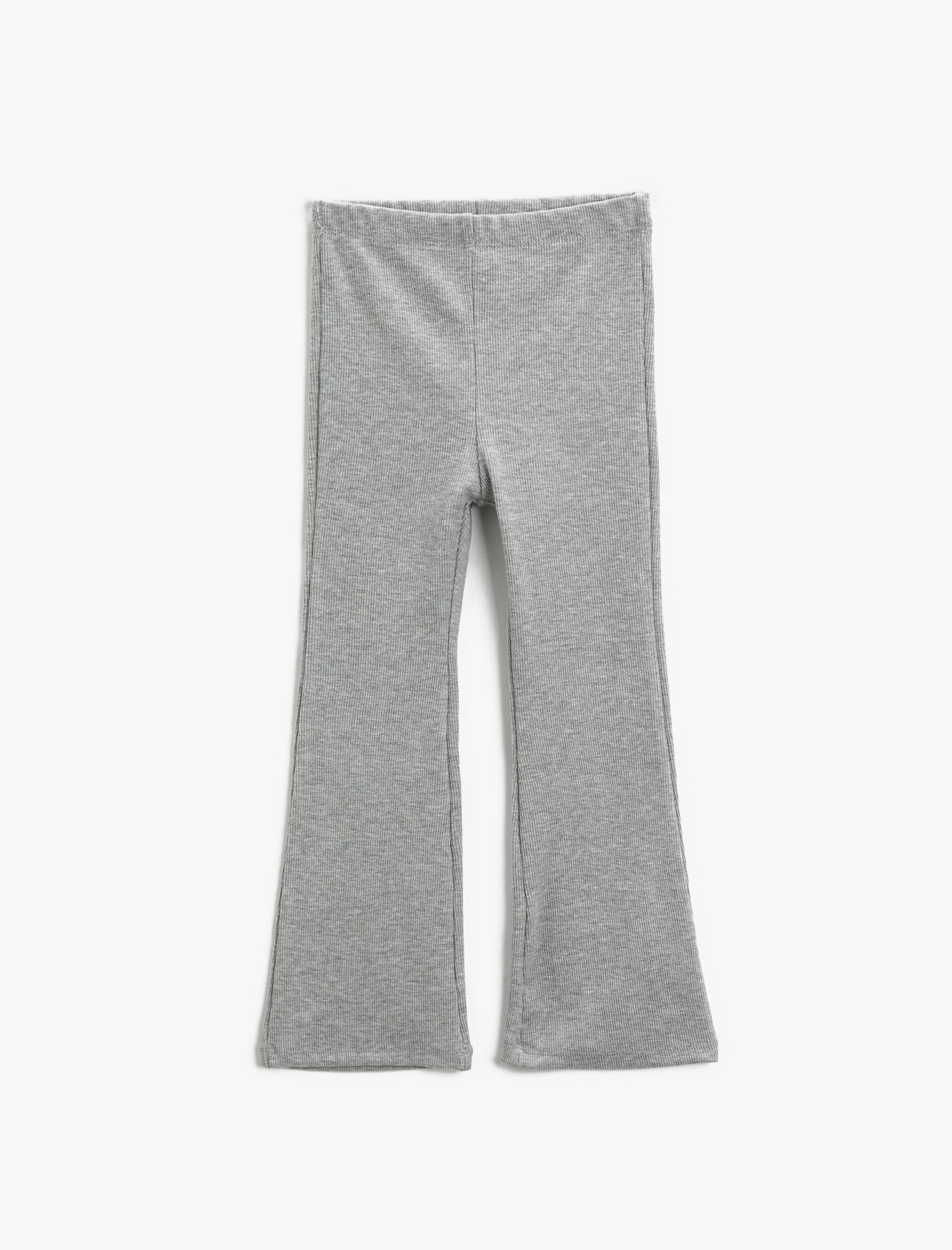  Kız Çocuk Basic İspanyol Paça Pantolon Ribanalı Beli Lastikli