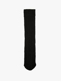 Balıksırtı Desenli Uzun Çorap