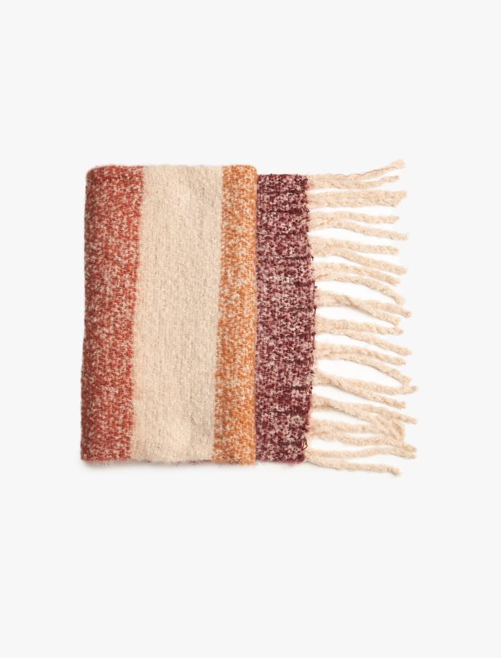 Kadın Yumuşak Püsküllü Çok renkli  Atkı