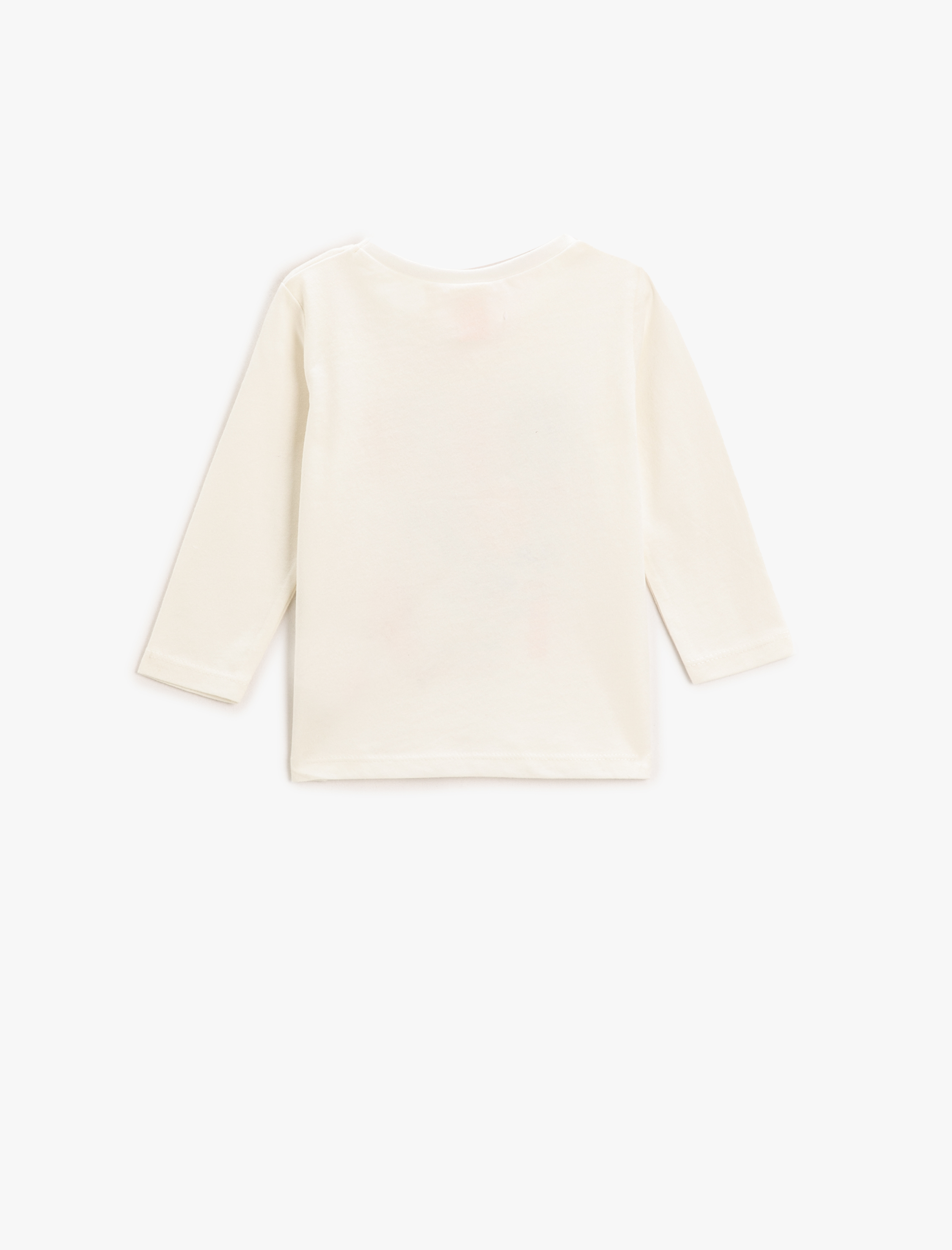  Erkek Bebek Dinozor Baskılı Uzun Kollu Tişört Bisiklet Yaka Pamuklu