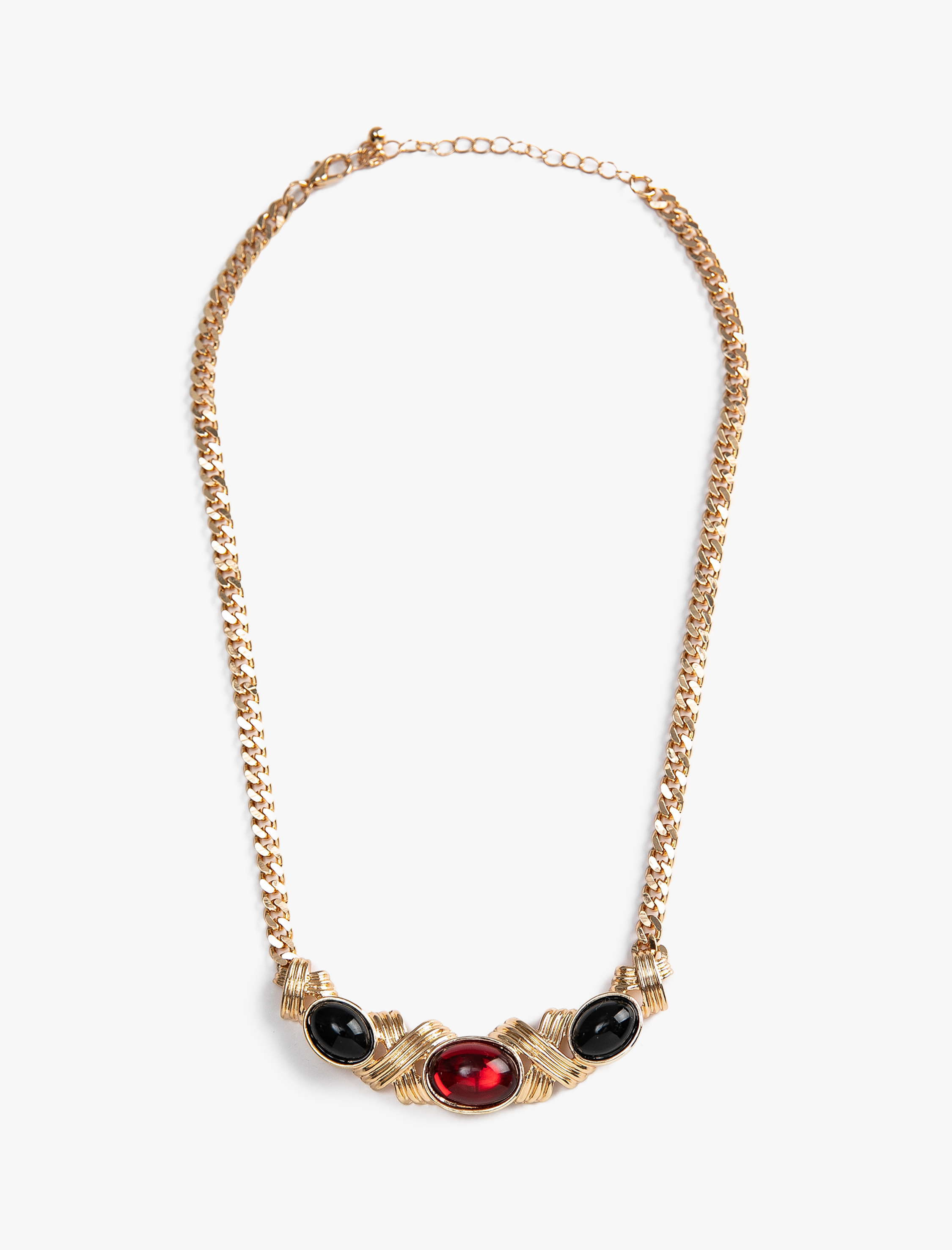  Kadın Melis Ağazat X Koton - Renkli Taşlı Zincir Kolye