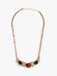 Melis Ağazat X Koton - Renkli Taşlı Zincir Kolye