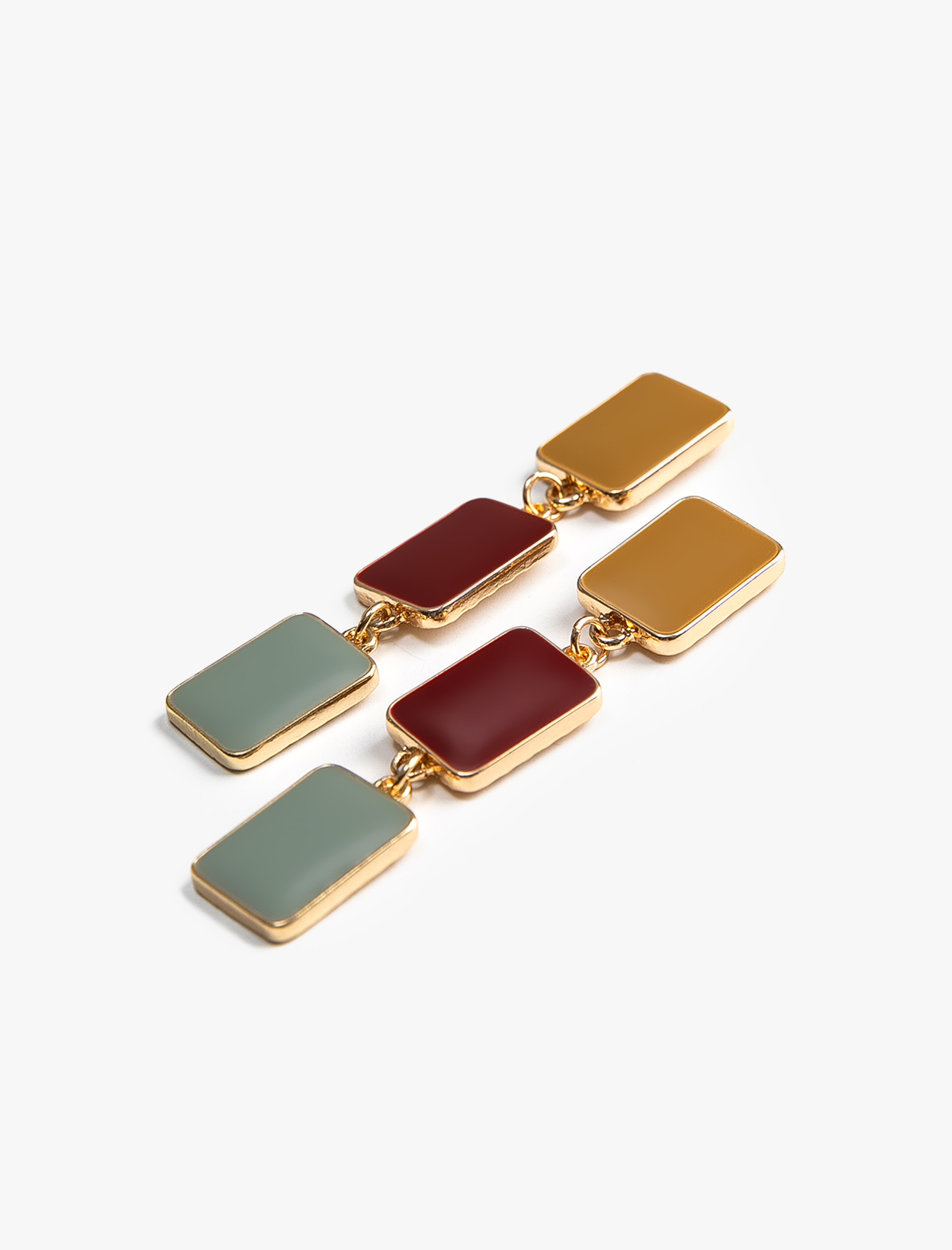  Kadın Renkli Taşlı Sallantılı Metal Küpe