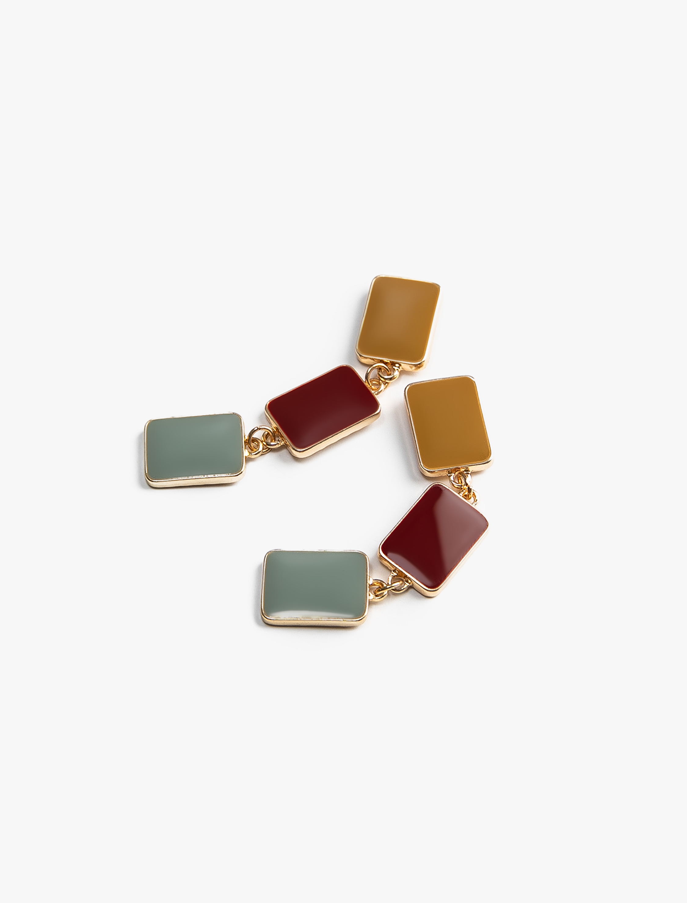  Kadın Renkli Taşlı Sallantılı Metal Küpe