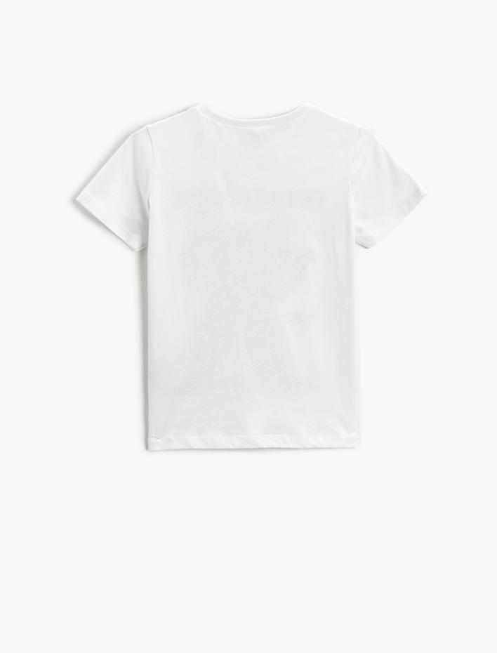 Erkek Çocuk Robot Baskılı Kısa Kollu Tişört Bisiklet Yaka Pamuklu