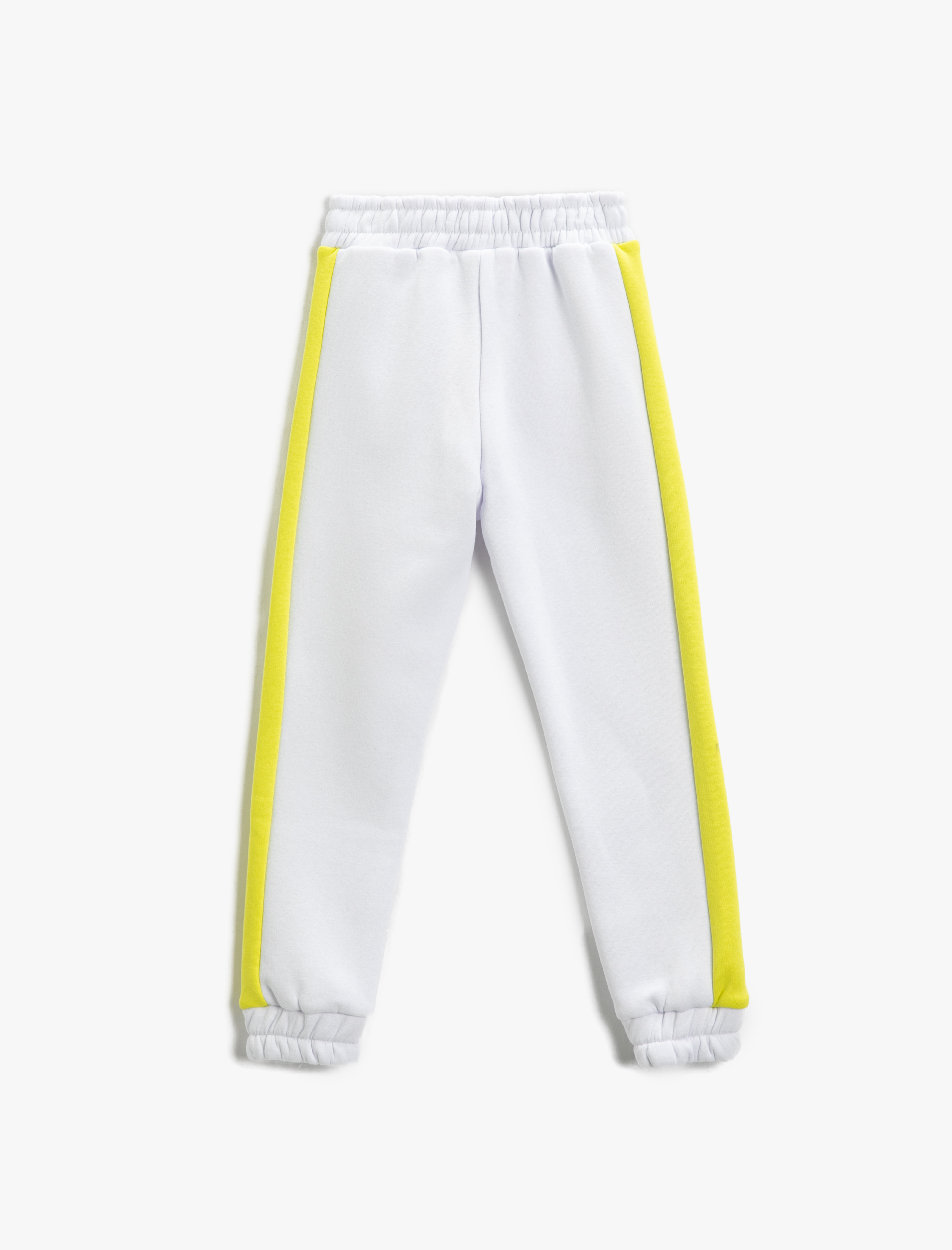  Kız Çocuk Jogger Eşofman Altı Renk Kontrastlı Cepli Etiket Detaylı Beli Lastikli Şardonlu