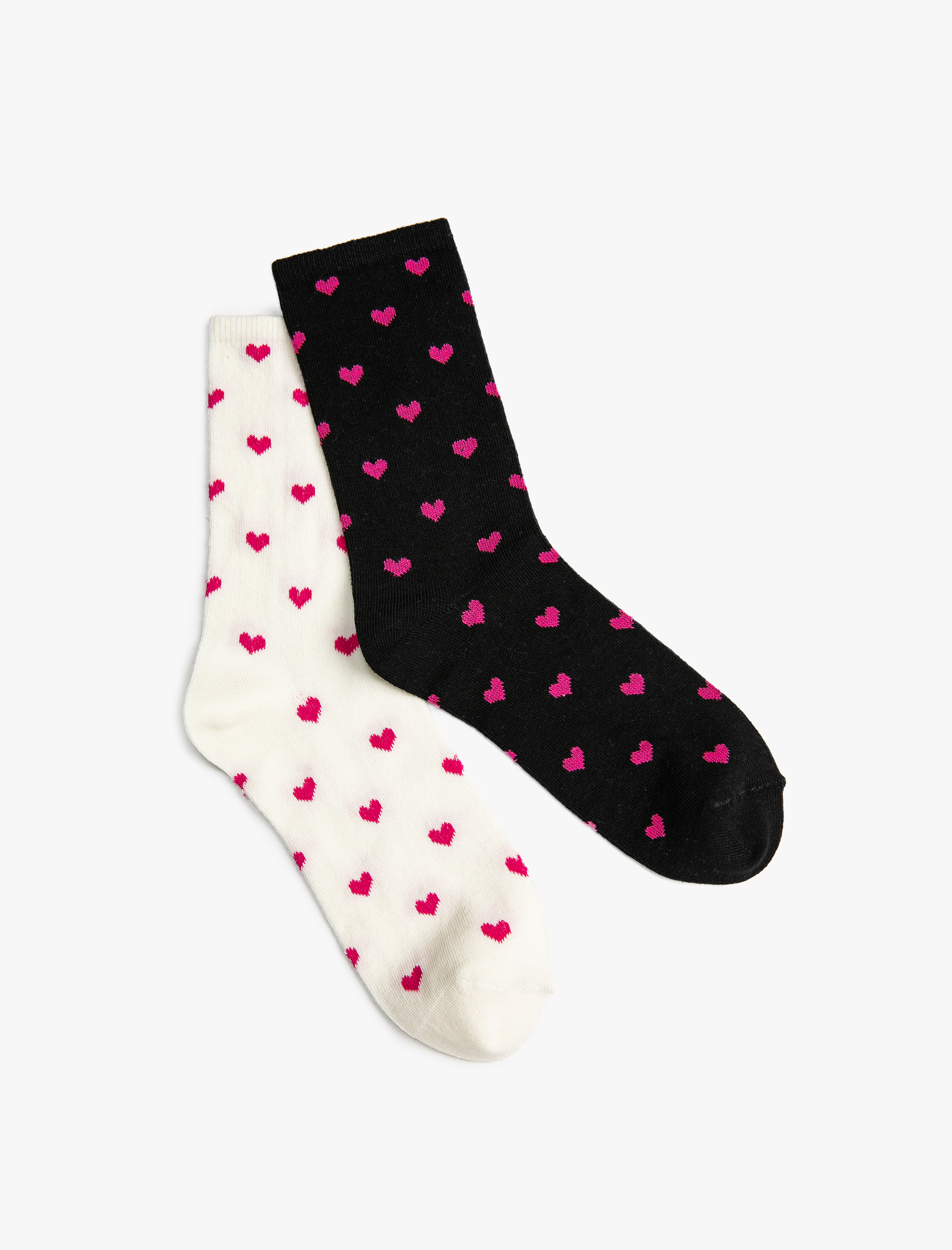  Kadın Kalpli 2'li Soket Çorap Seti
