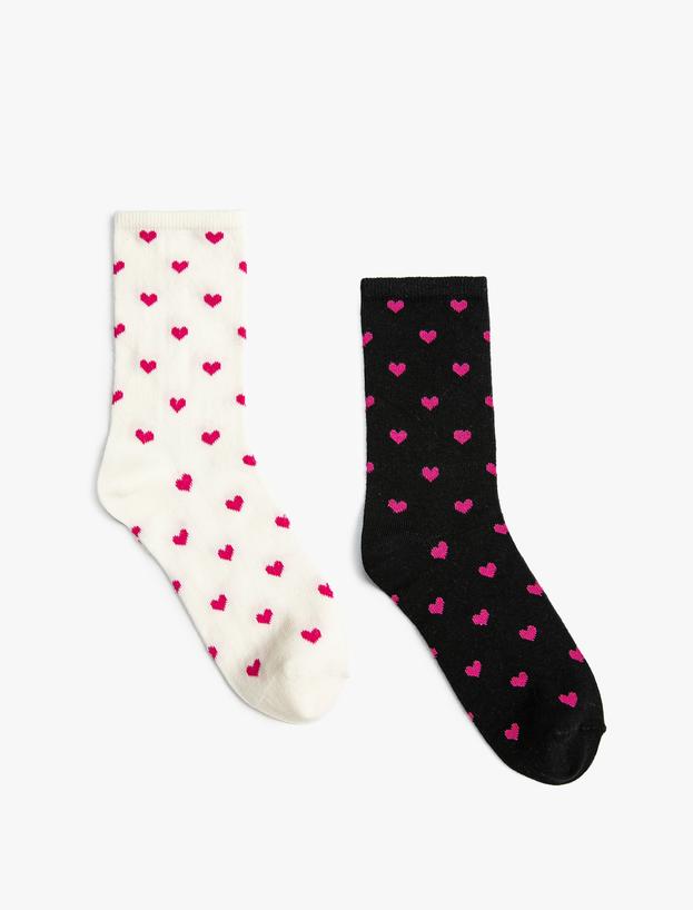 Kadın Kalpli 2'li Soket Çorap Seti - Rachel Araz X Koton