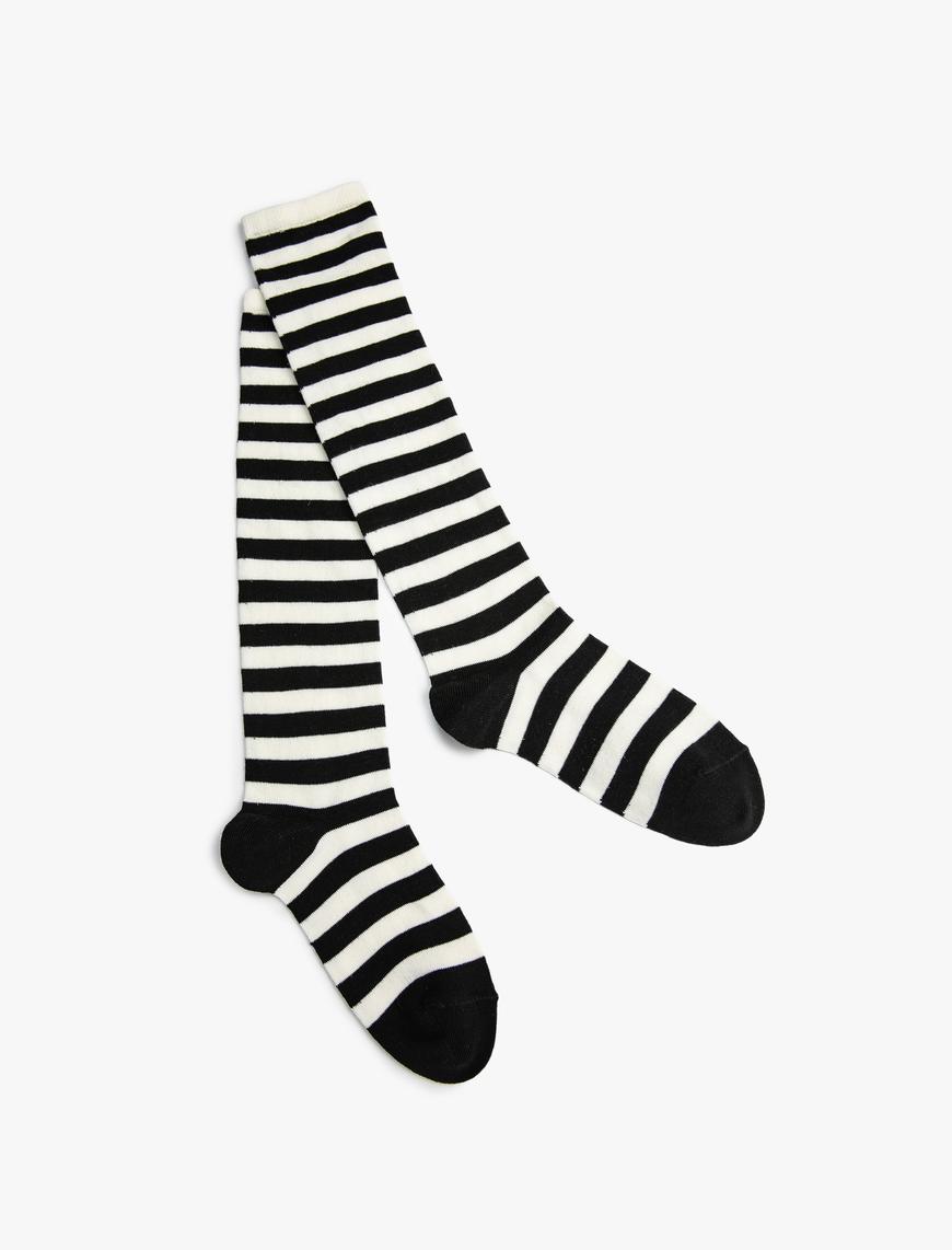  Kadın Çizgili Uzun Soket Çorap - Rachel Araz X Koton