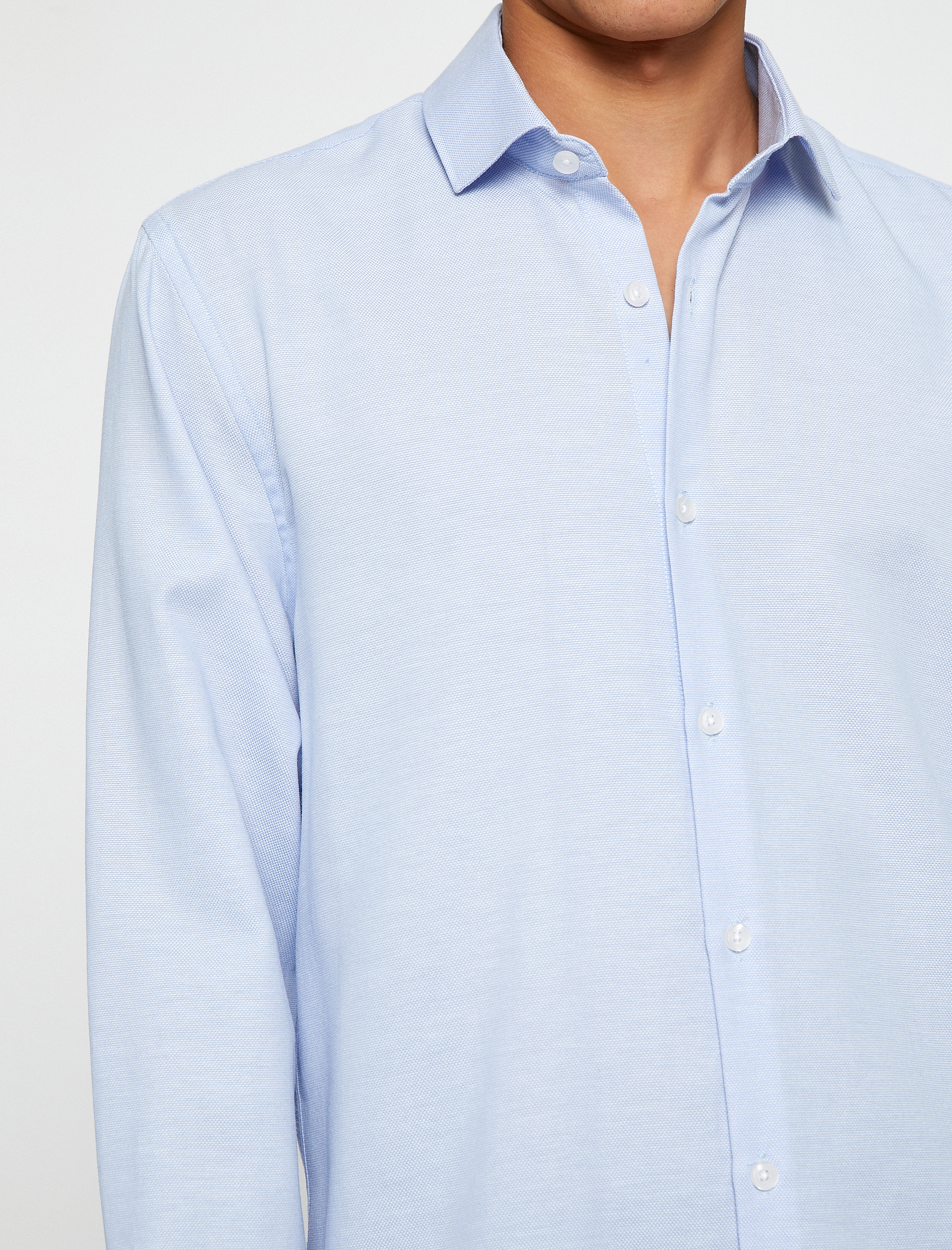   Spor Gömlek Slim Fit Klasik Yaka Uzun Kollu Non Iron