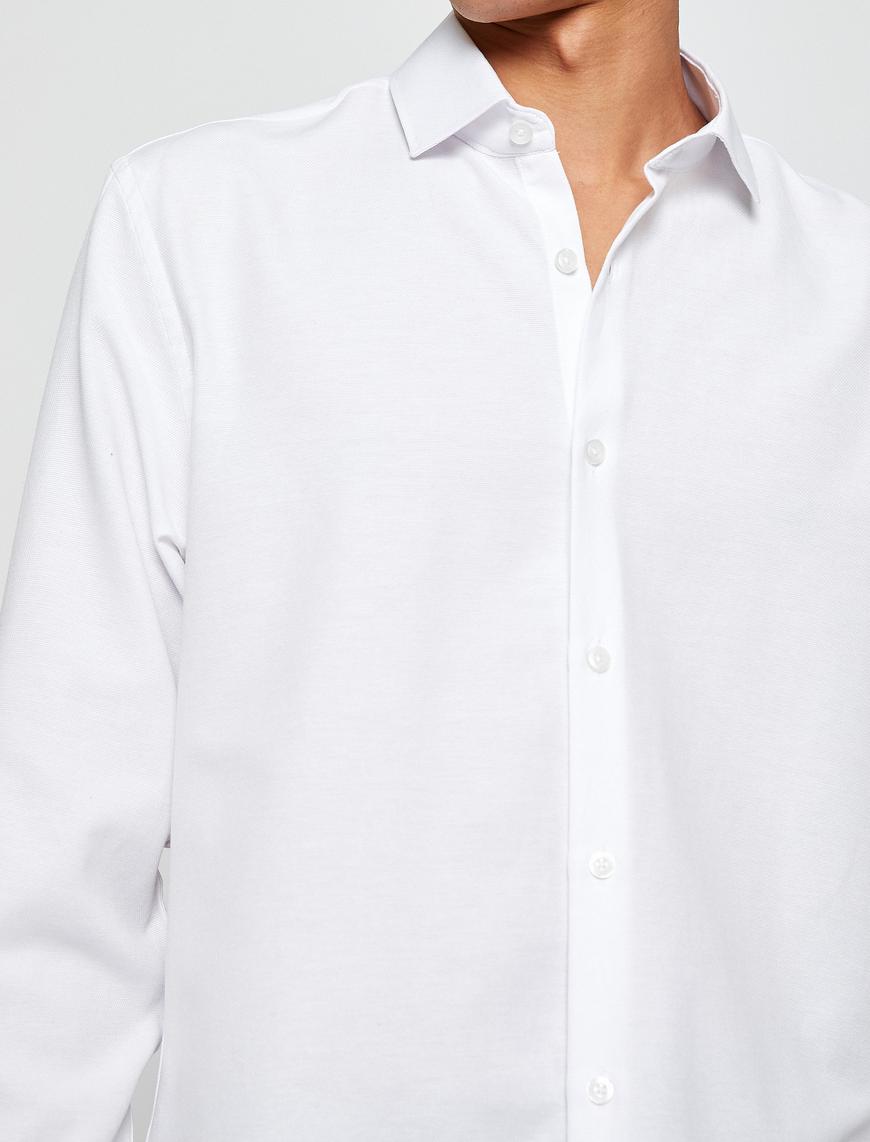   Spor Gömlek Slim Fit Klasik Yaka Uzun Kollu Non Iron