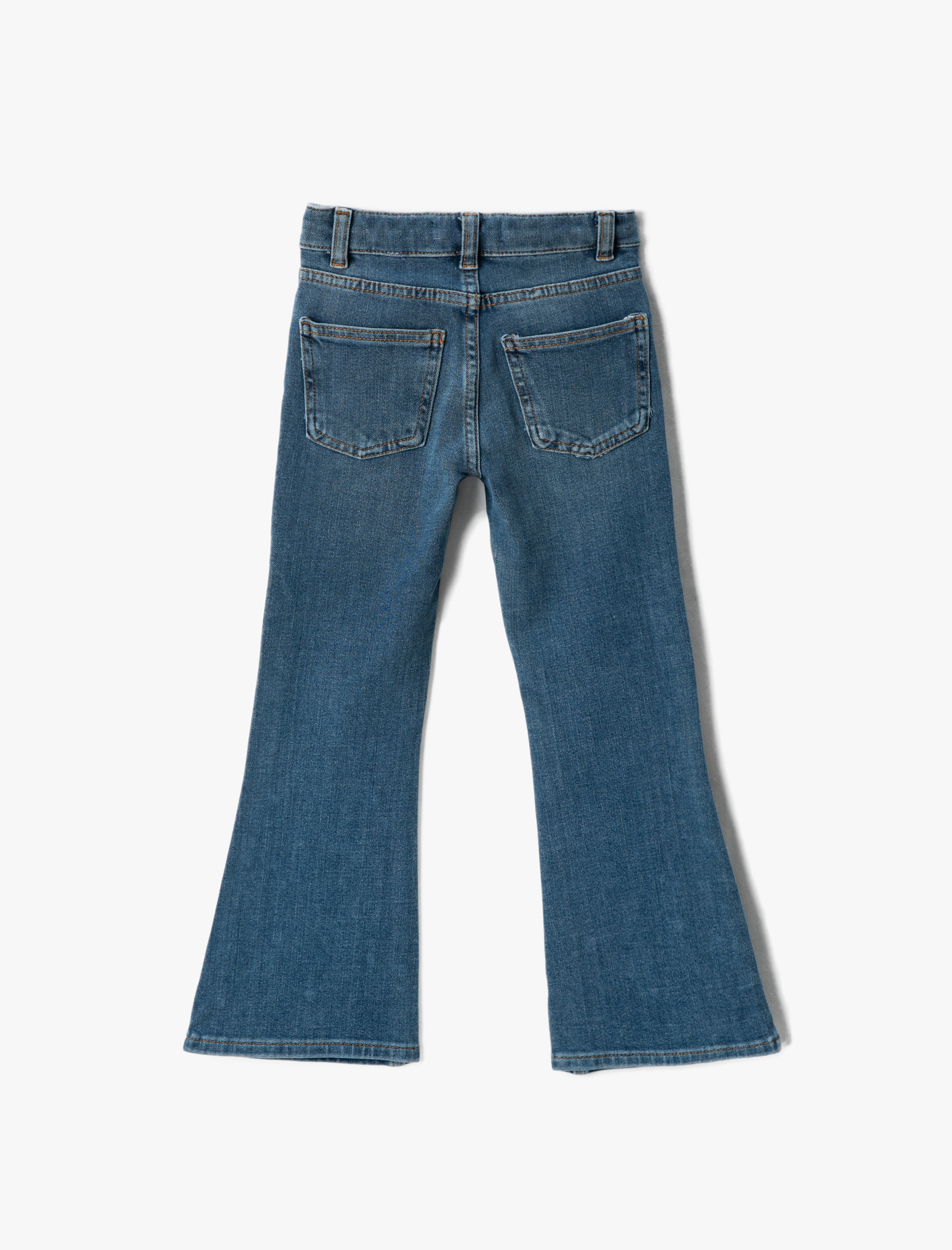  Kız Çocuk İspanyol Paça Kot Pantolon Dar Kesim - Flare Jean