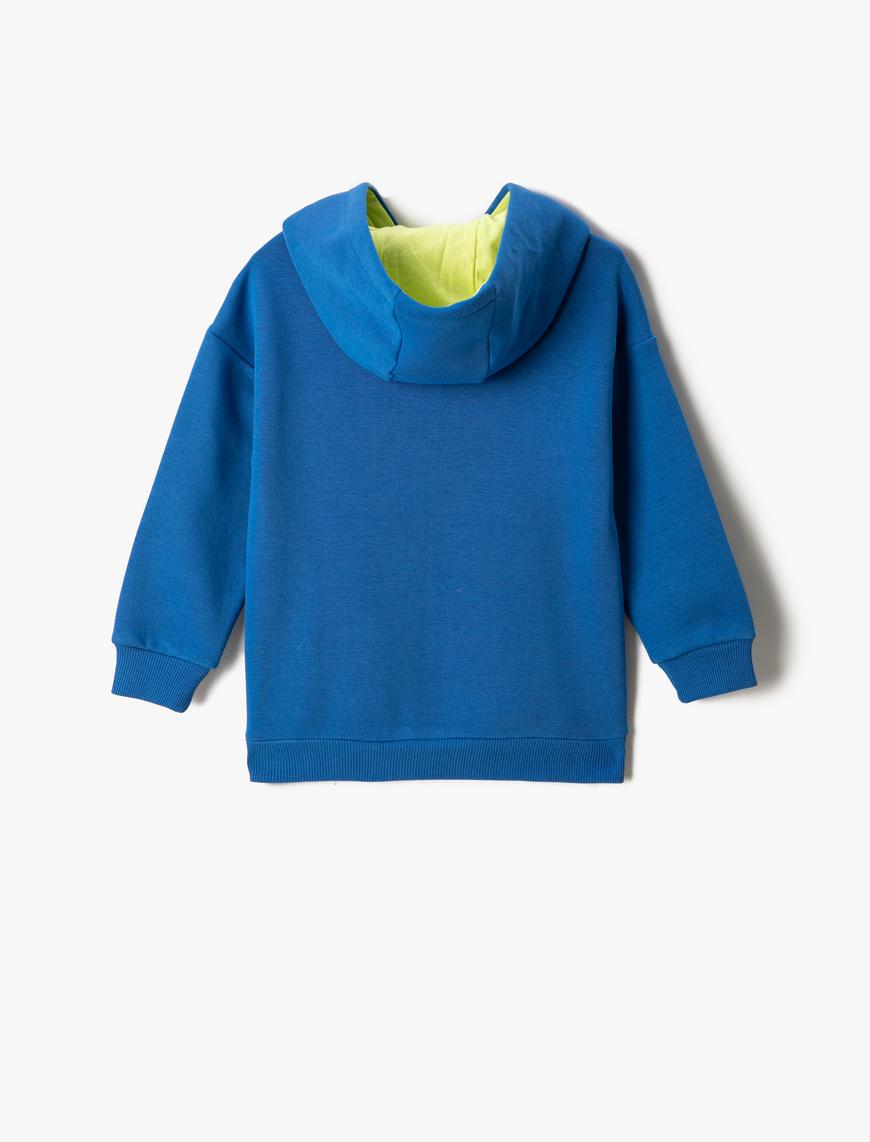  Erkek Çocuk Baskılı Kapüşonlu Sweatshirt