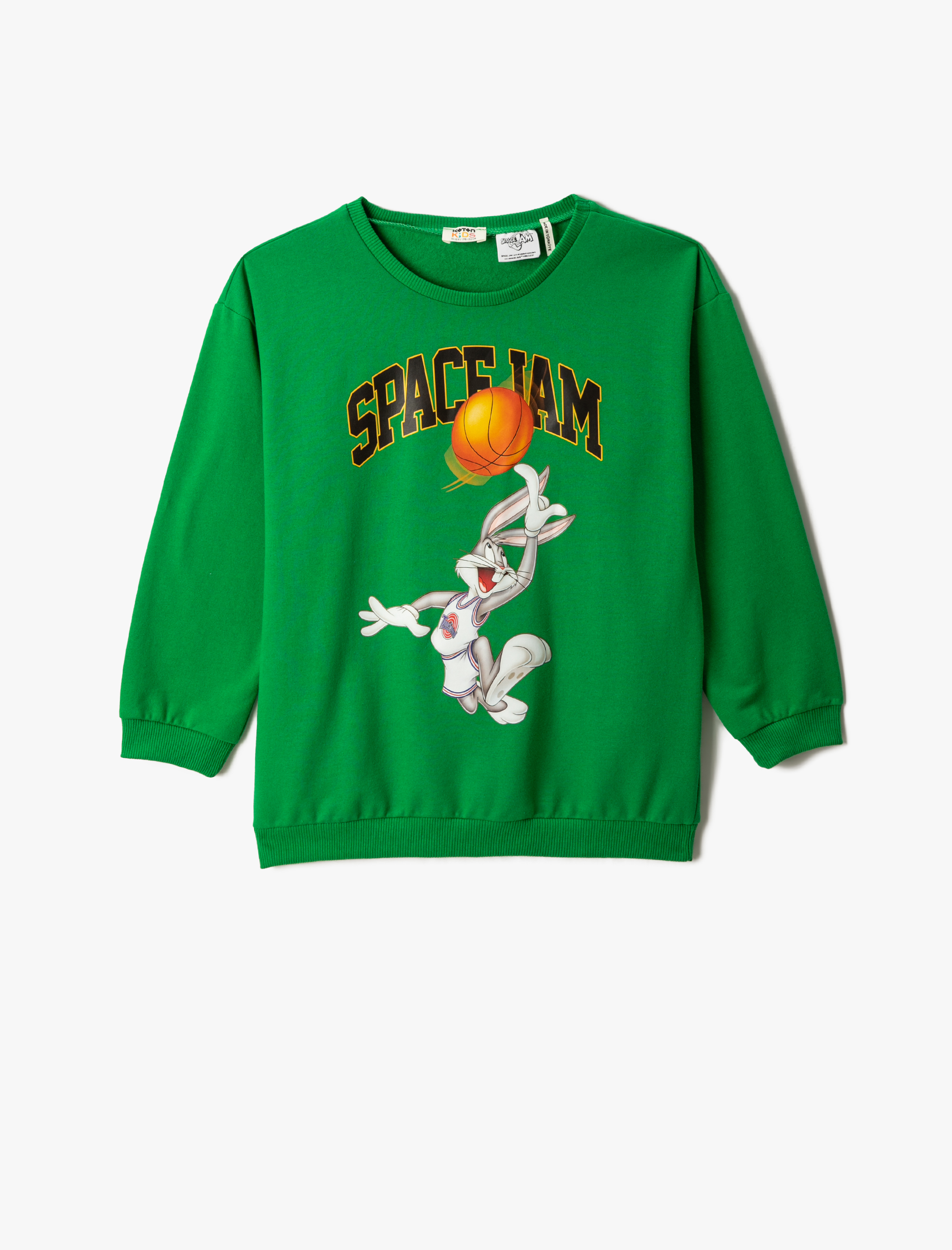  Erkek Çocuk Space Jam Temalı Bugs Bunny Baskılı Sweatshirt Lisanslı Uzun Kollu