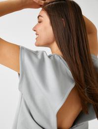 Yoga Tişörtü Minimal Baskılı Modal Karışımlı İpeksi Dokulu