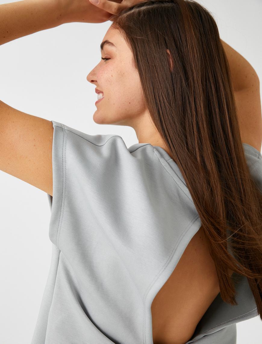   Yoga Tişörtü Minimal Baskılı Modal Karışımlı İpeksi Dokulu