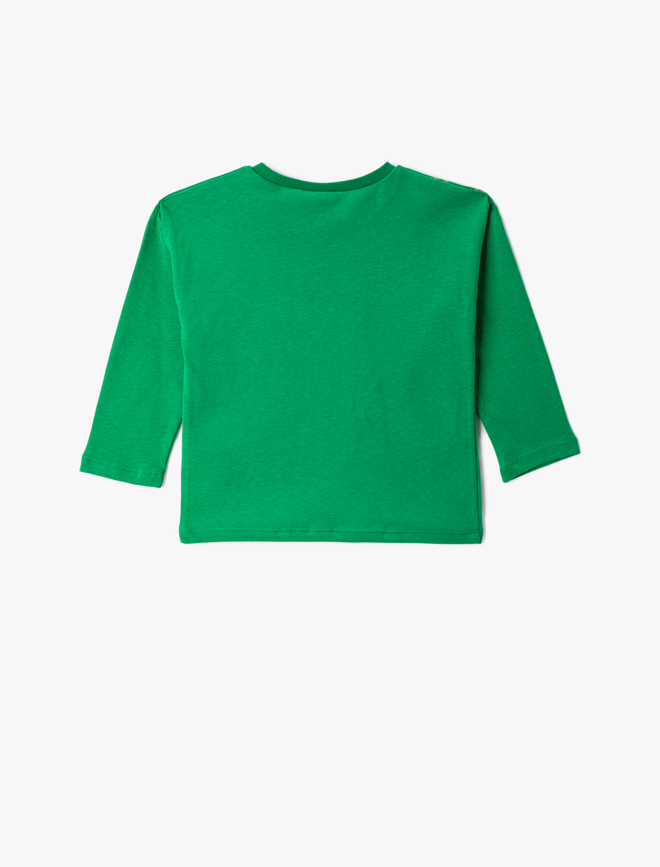  Erkek Bebek Yılbaşı Temalı Noel Baba Baskılı Tişört Uzun Kollu Bisiklet Yaka