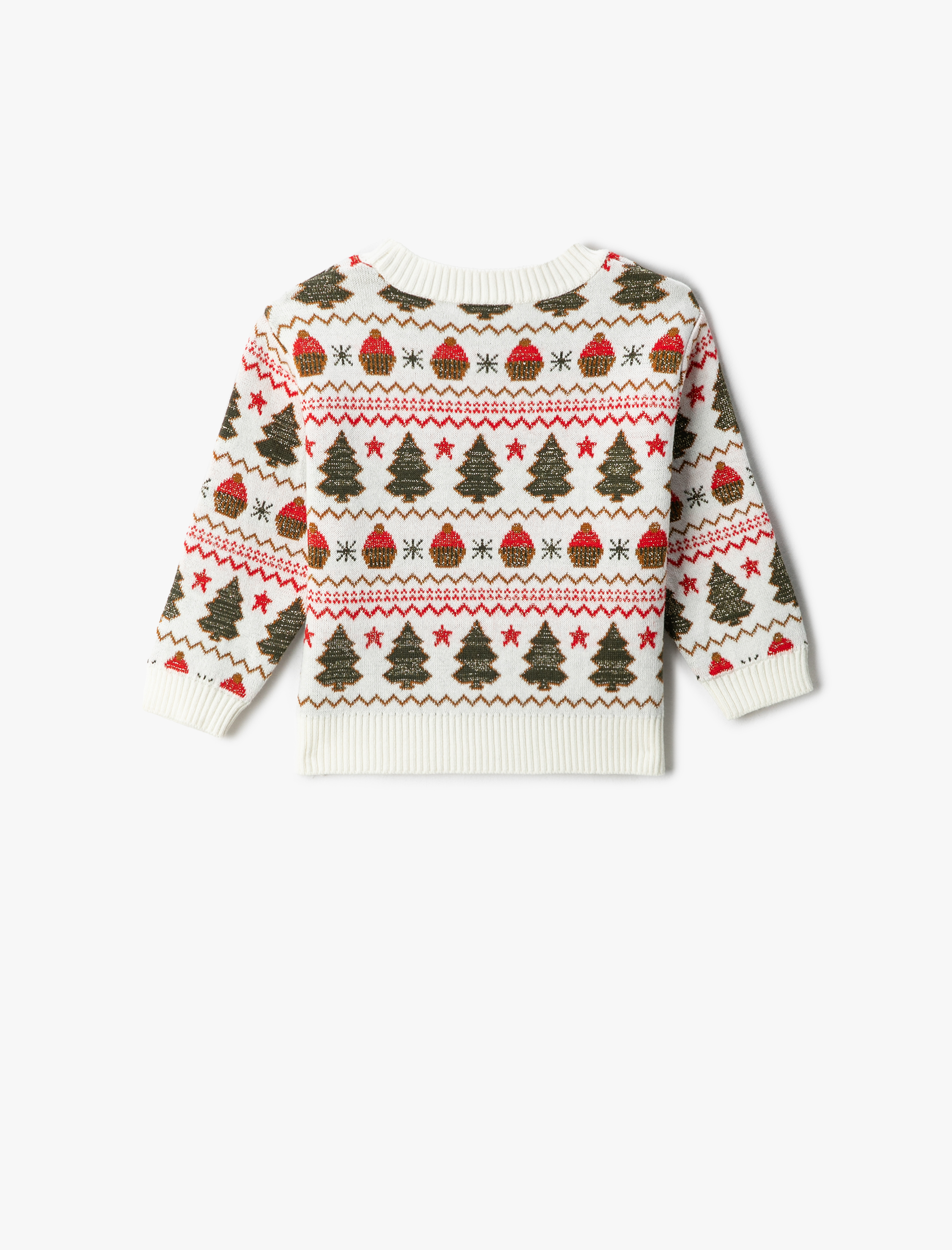  Kız Bebek Desenli Kazak Uzun Kollu Bisiklet Yaka