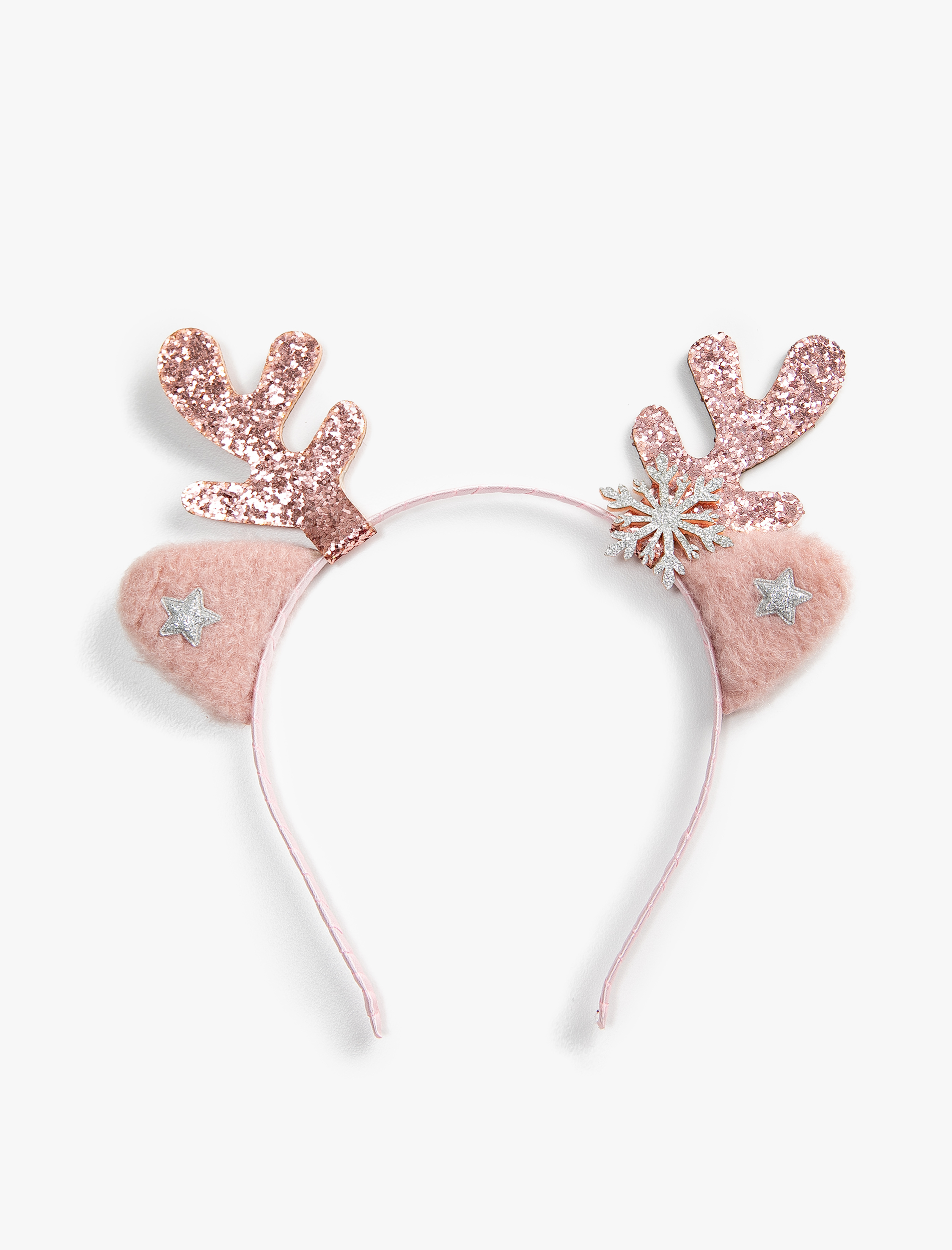  Kız Çocuk Yılbaşı Temalı Parlak Taç Geyik Boynuzu Detaylı