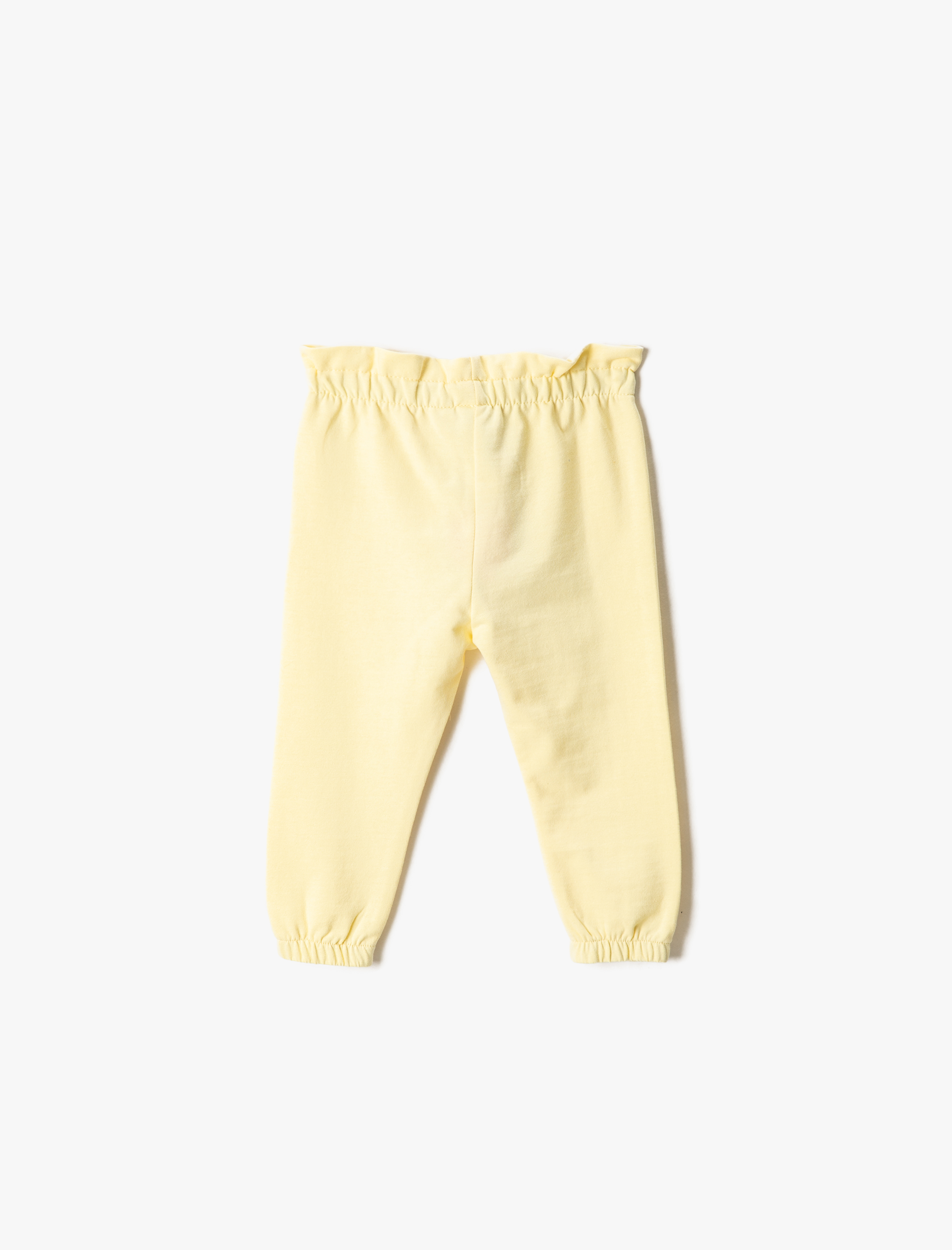  Kız Bebek Basic Jogger Eşofman Altı Beli Büzgülü Lastikli Şardonlu