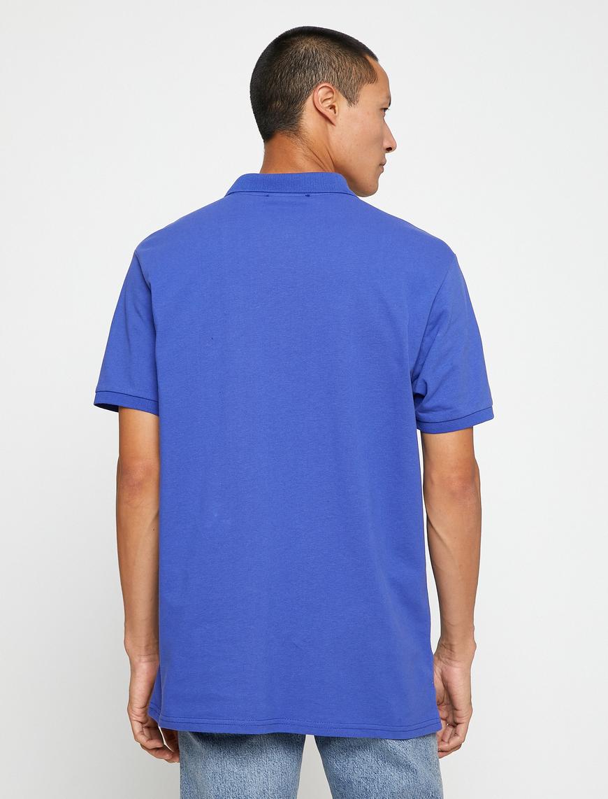   Basic Tişört Polo Yaka Düğmeli Dar Kesim