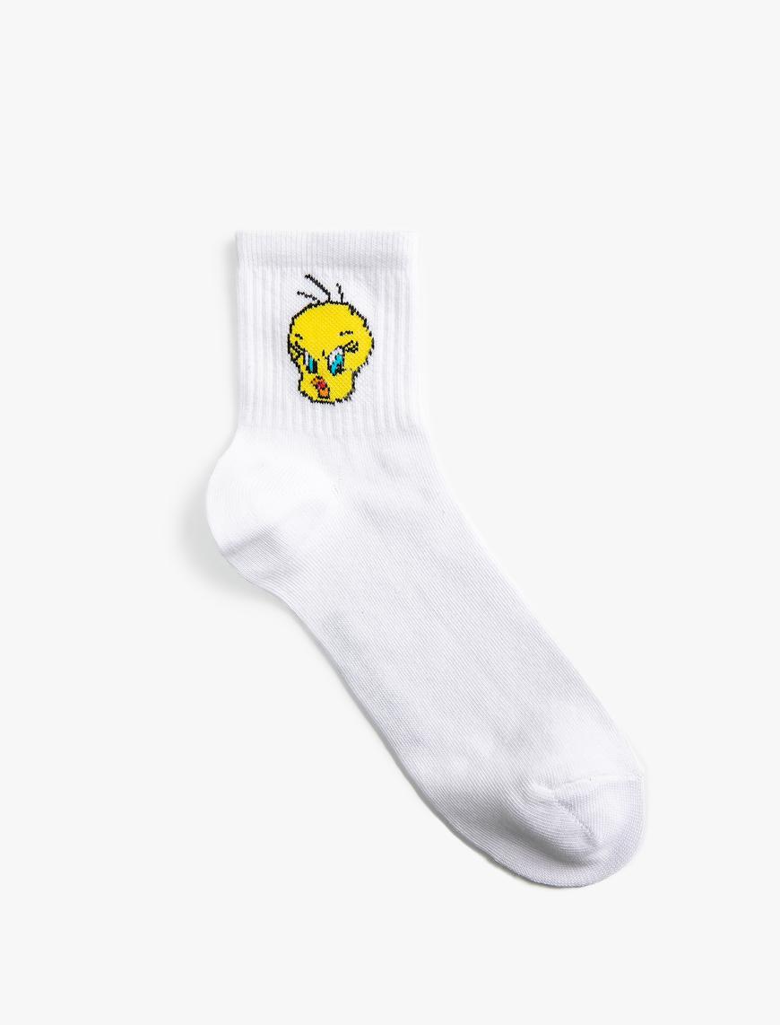  Kadın Tweety Soket Çorap Lisanslı Desenli