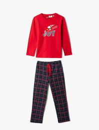 Snoopy Baskılı Lisanslı Pijama Takımı