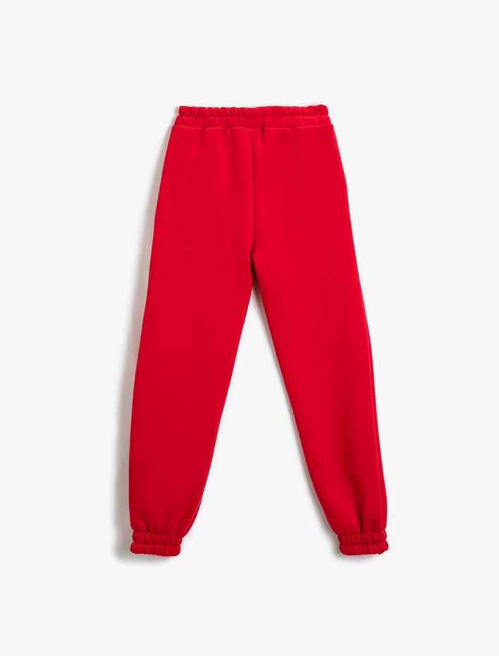 Kız Çocuk Jogger Eşofman Altı Cepli Beli Lastikli Kedi Baskılı