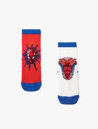 2'li Spider Man Baskılı Çorap Seti Lisanslı