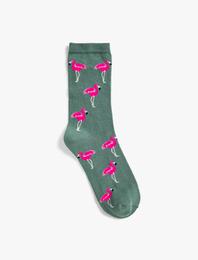 Basic Soket Çorap Flamingo Desenli