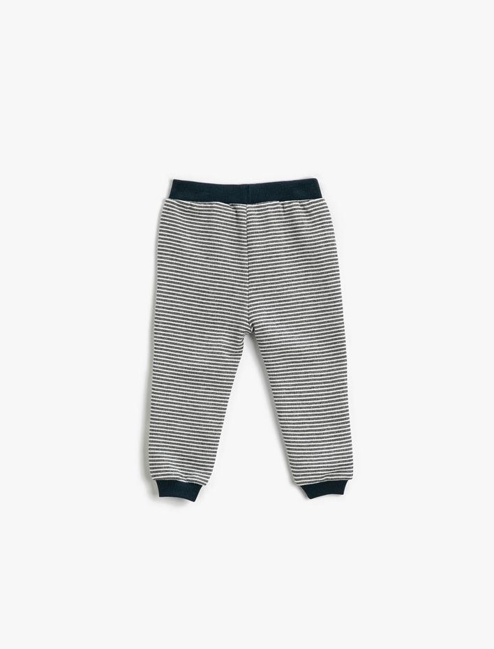 Erkek Bebek Jogger Eşofman Altı Tilki Peluş Aplike Detaylı Beli Bağlamalı