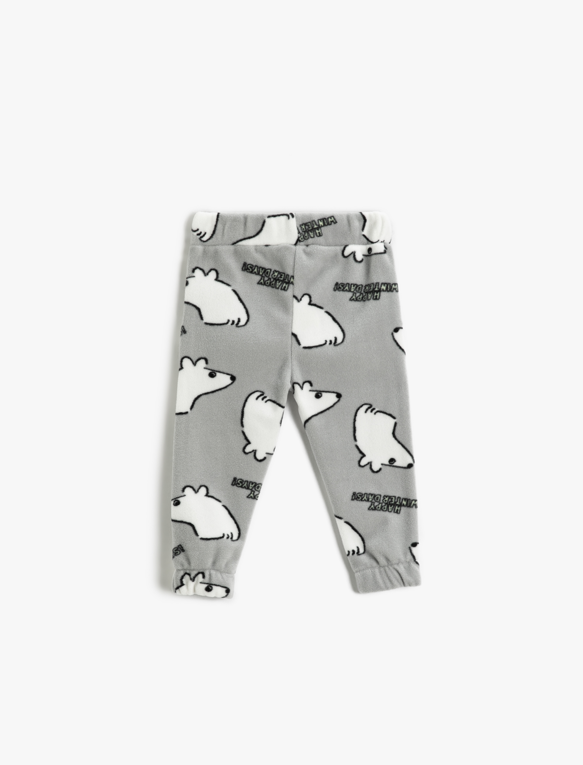  Erkek Bebek Polar Jogger Eşofman Altı Cep Detaylı Beli Lastikli