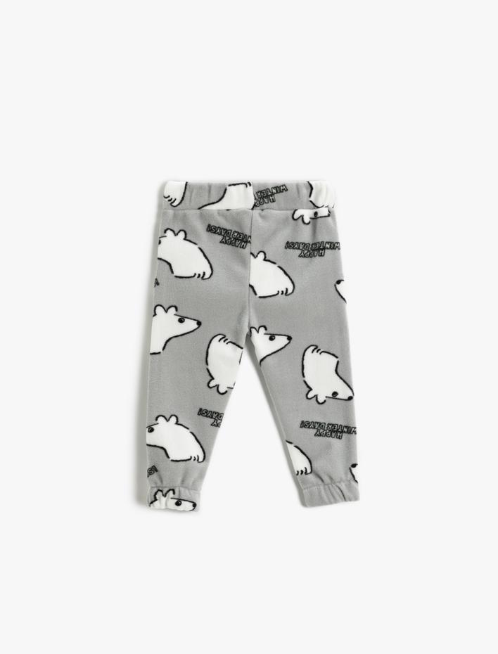 Erkek Bebek Polar Jogger Eşofman Altı Cep Detaylı Beli Lastikli