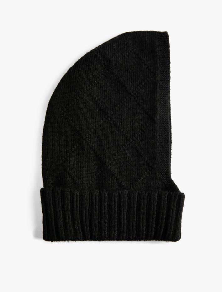 Kadın Balaklava Triko Kar Maskesi Dokulu