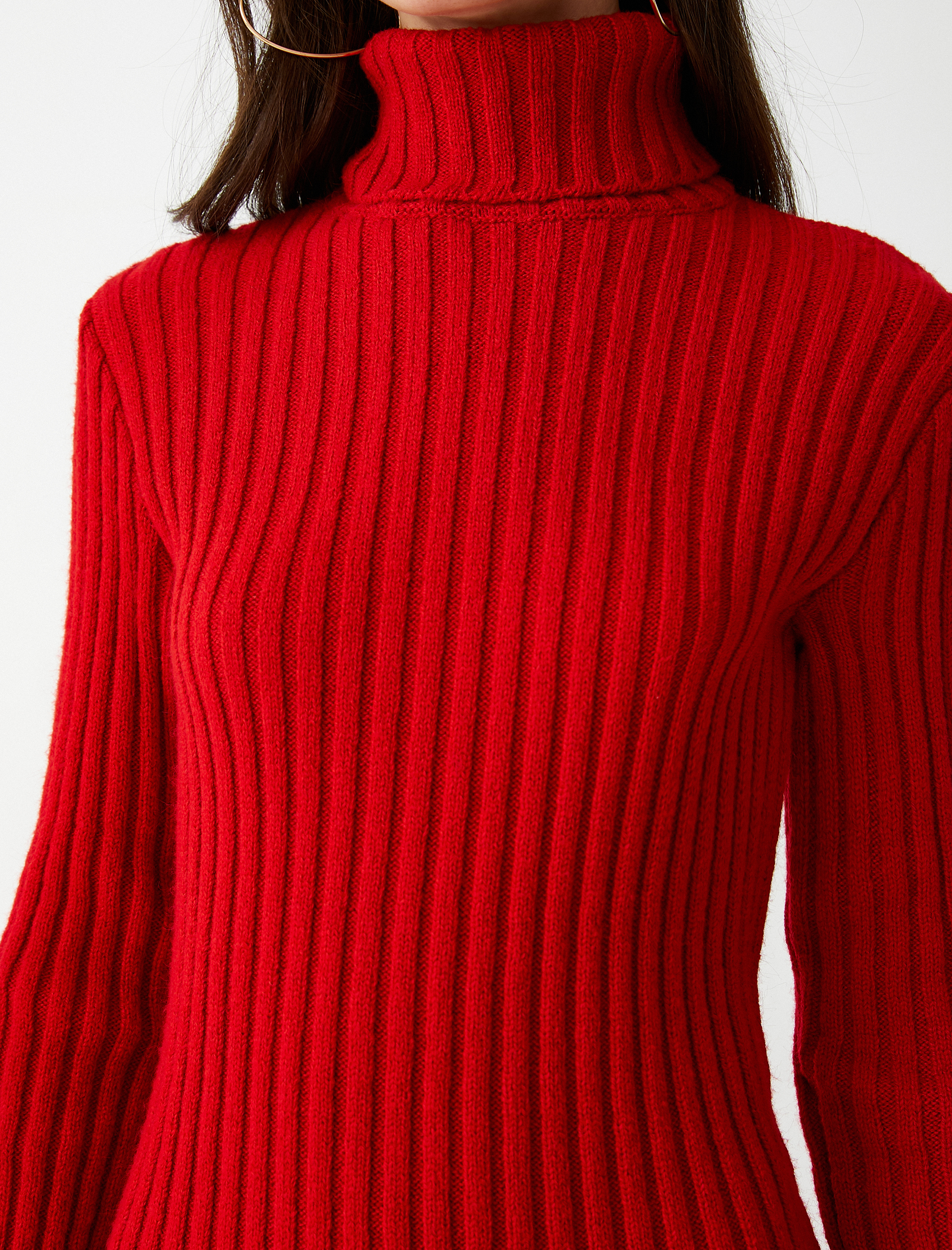   Balıkçı Yaka Mini Triko Elbise