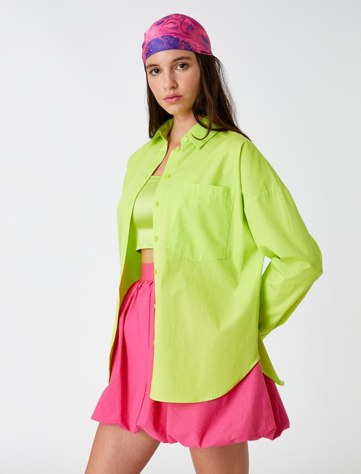  Pamuklu Cepli Gömlek Uzun Kollu