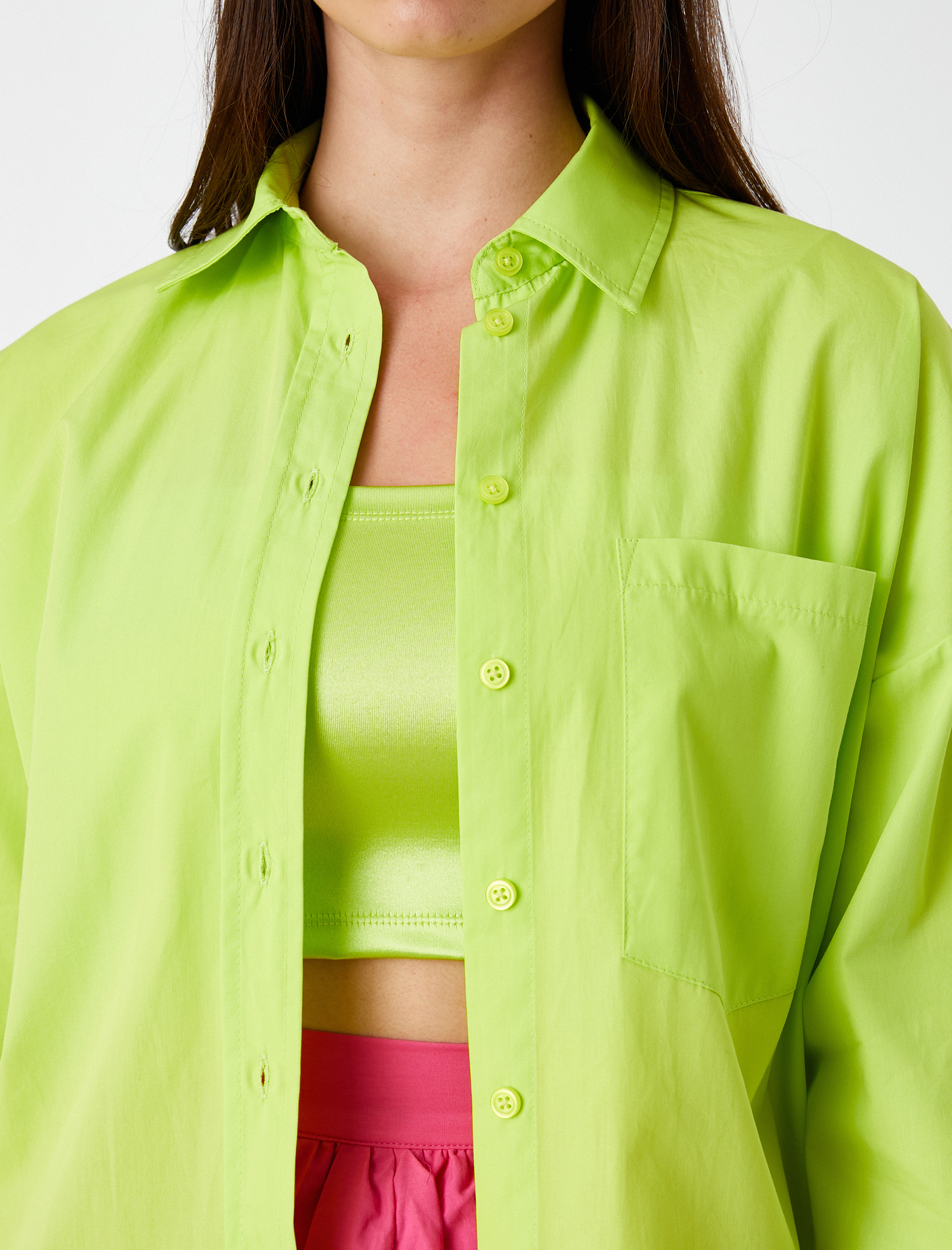   Pamuklu Cepli Gömlek Uzun Kollu