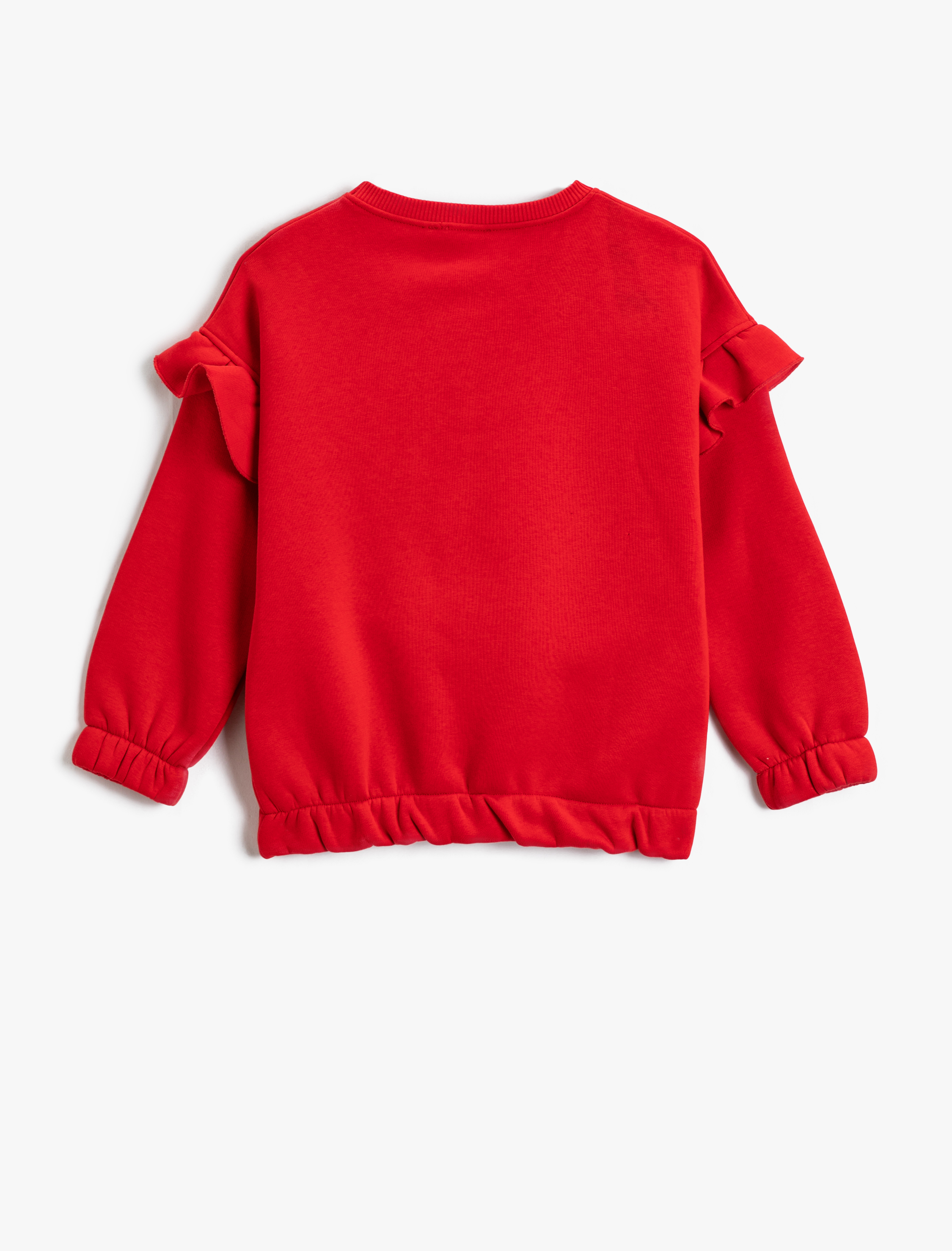  Kız Çocuk Yılbaşı Ağacı Baskılı Fırfırlı Sweat Ponpon Detaylı