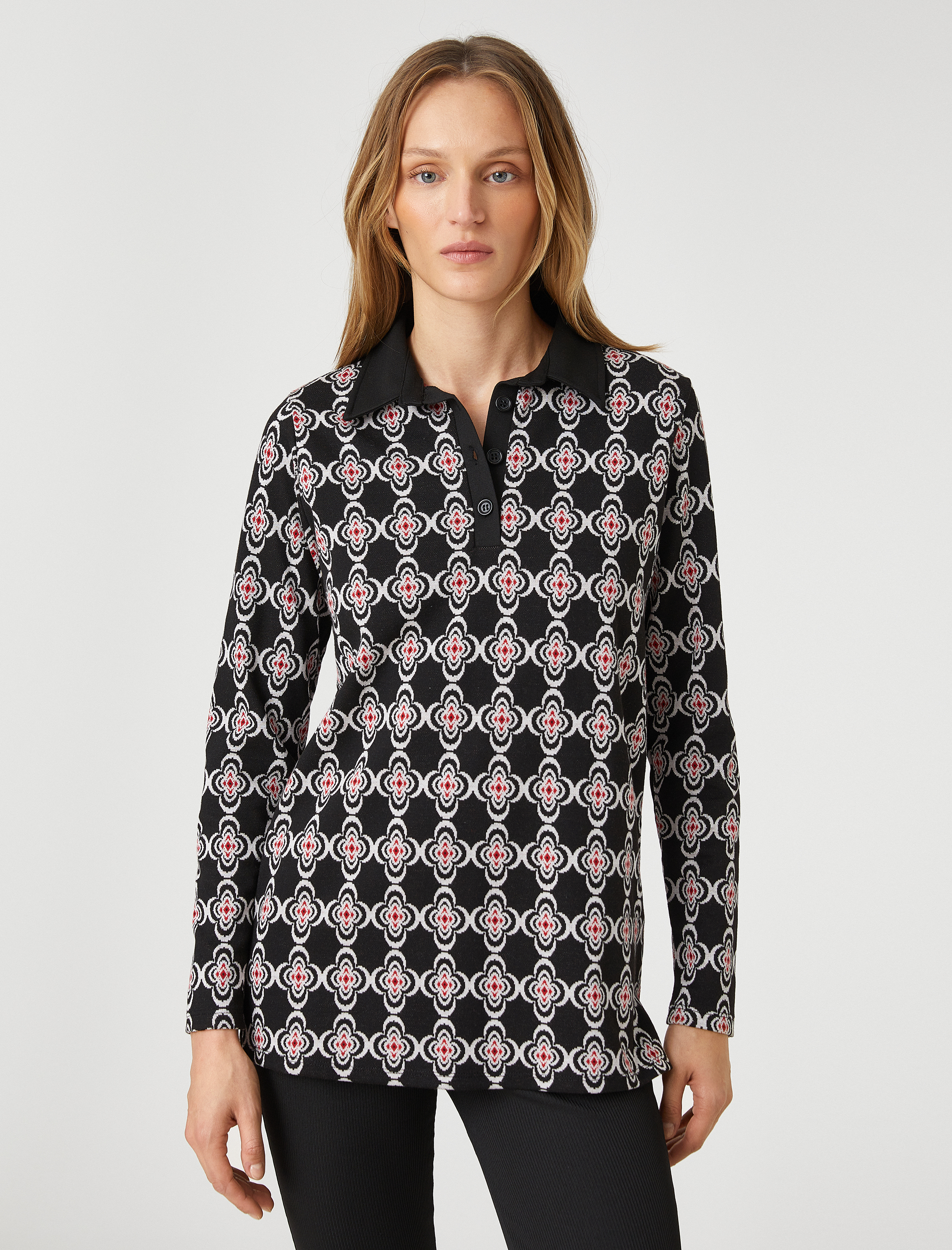   Polo Yaka Tişört Uzun Kollu