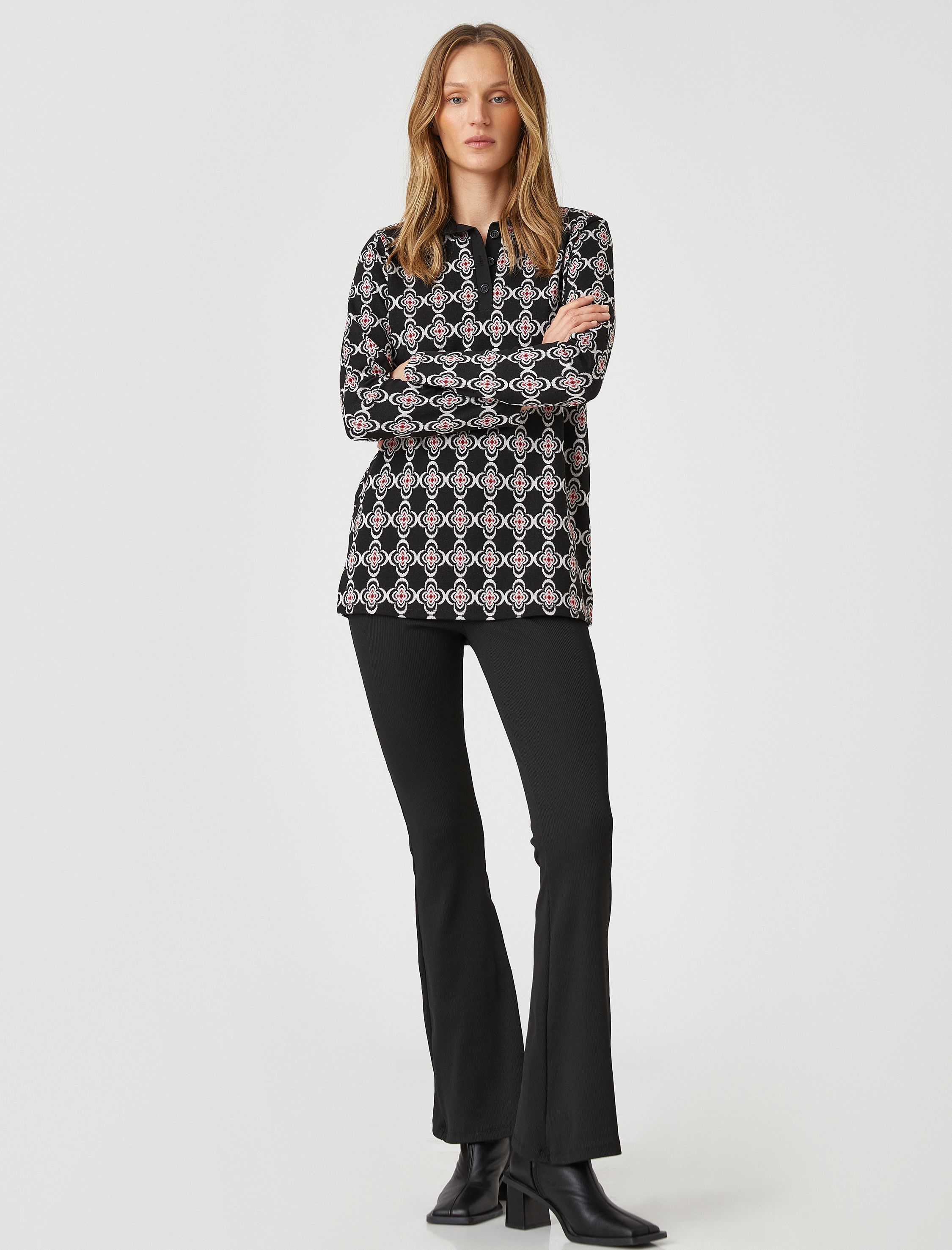   Polo Yaka Tişört Uzun Kollu