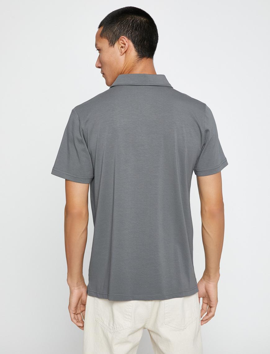   Basic Tişört Polo Yaka Pamuklu