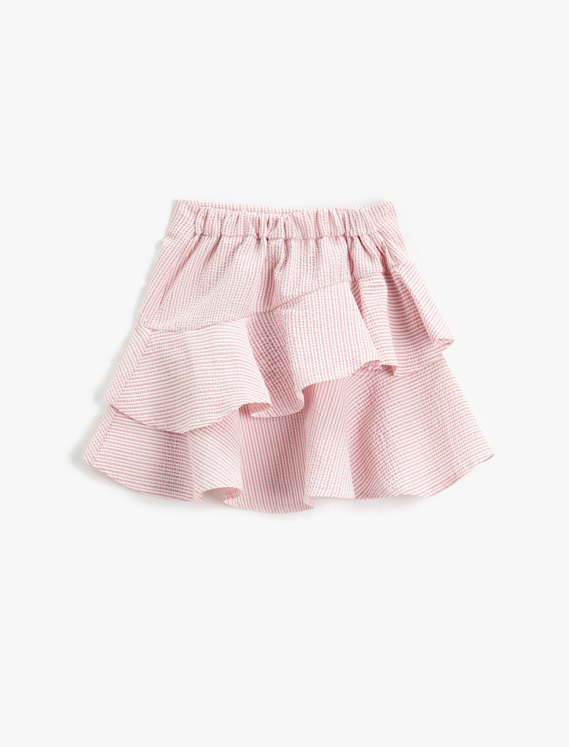  Kız Çocuk Mini Etek Fırfırlı Katlı Beli Lastikli