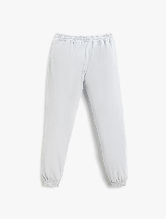 Kız Çocuk Kadife Jogger Eşofman Altı Beli Lastikli