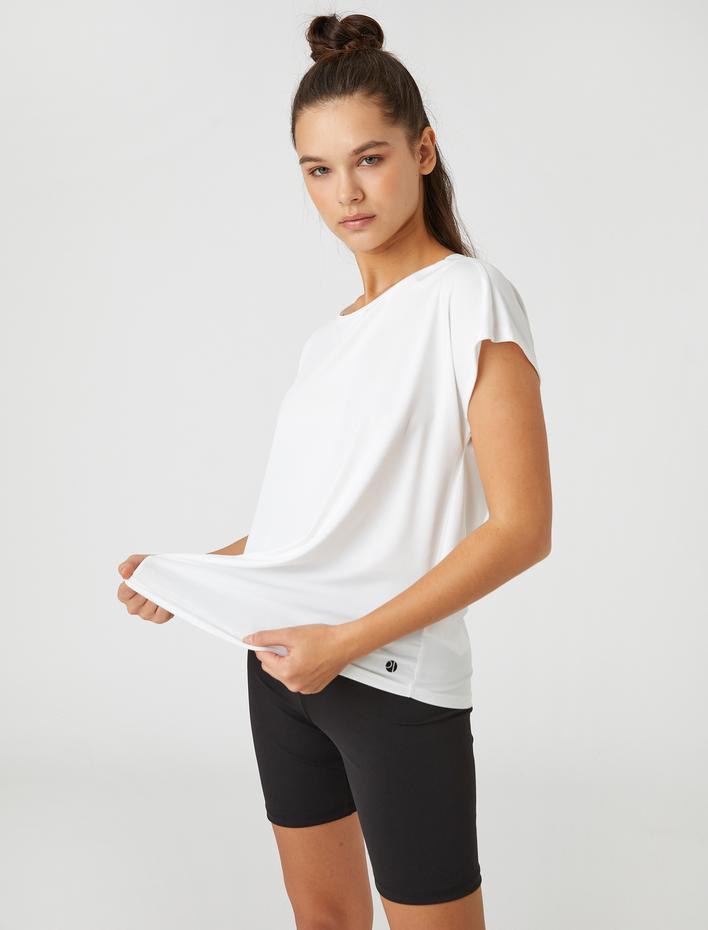  Minimal Baskılı Basic Spor Tişört