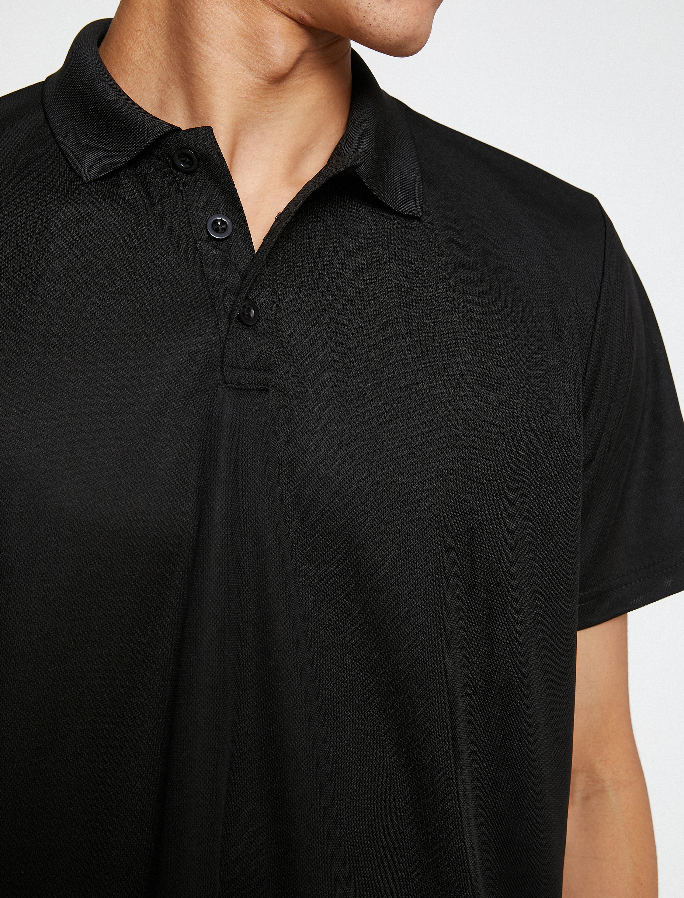   Basic Tişört Polo Yaka Düğmeli Kısa Kollu Hızlı Kuruyan Kumaş
